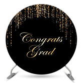 Schwarz Gold Zeichenfolge Glückwunsch Grad Runden Hintergrund Dekoration